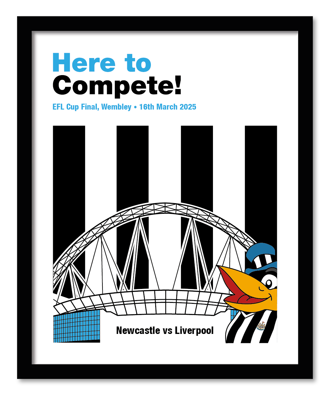 newcastle v liverpool efl cup final 2025 printed poster prints